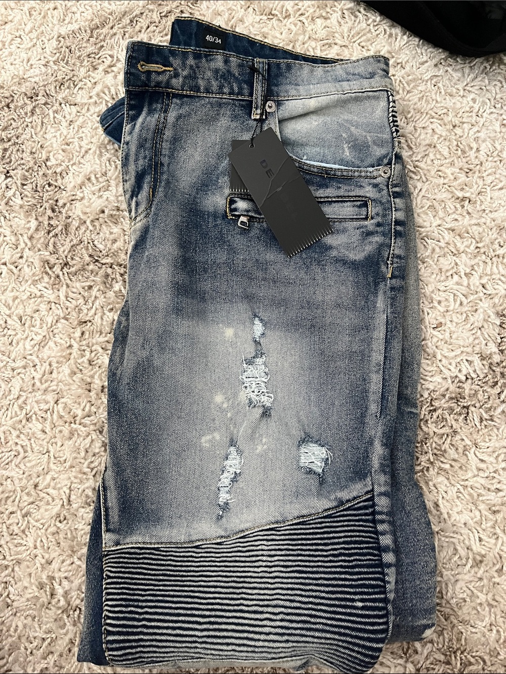 Men's Decibel Distressed Blue Denim Jeans